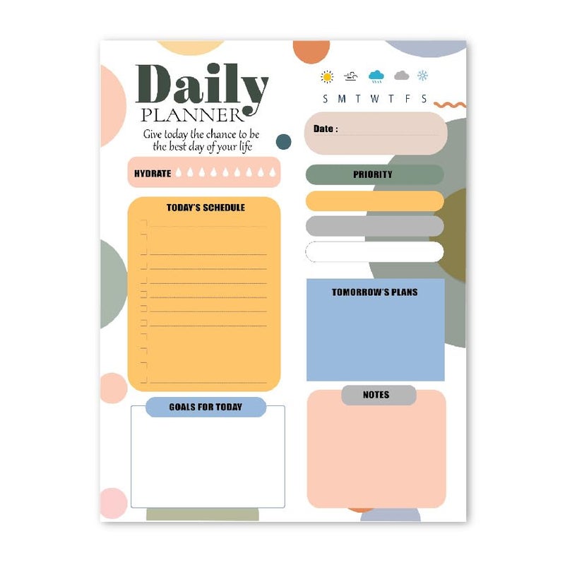 anujarusiya VibeSync Planner Notepad - 60 Tear-Off Sheets, 120 GSM Paper | Daily To-Do List, Habit Tracker, Organizer for Tasks, Priorities, & Goals - Image 1