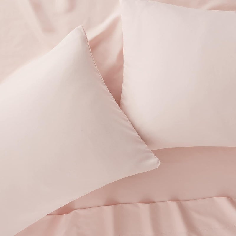 Serta Simply Clean Super Soft Hypoallergenic Stain Resistant Deep Pocket 3 Pieces Solid Bed Sheet Set, Twin XL, Blush Pink - Image 5