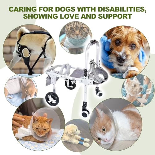Pakalife Dog Wheelchair for Back Legs,Adjustable 4 Wheel Dog Strollers with Handle for Small and Medium Sized Injured Cats/Dogs,Durable Metal Rehabilitation Device(6.6-11pounds) - Image 5