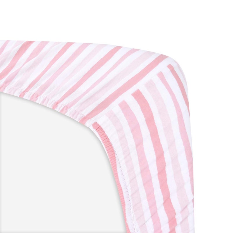 Biloban Bassinet Sheets Compatible with ANGELBLISS Baby Bassinet, Koolerthings (3 in 1) Bedside Sleeper, Pamo Babe and Ihoming Bedside Bassinet, 2 Pack, 100% Jersey Cotton, Breathable and Soft, Pink Print - Image 4