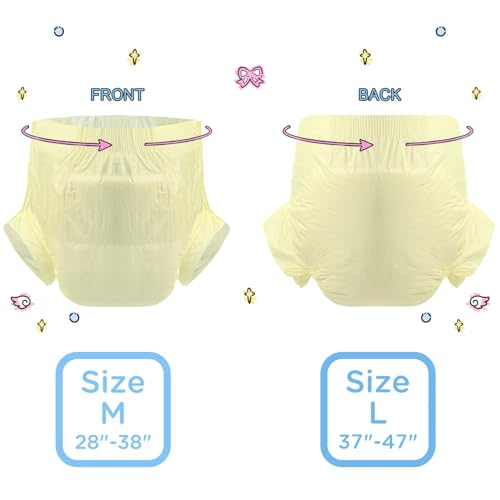 CutiePlusU Disposable Diaper Protective Underwear Absorbent Briefs Dry Surface - Yellow 10 Pieces (Large 37"-47") - Image 4
