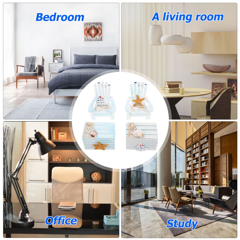 2 Sets of Mediterranean Mini Chair Decor Mini Box Adornments for Home - Image 3