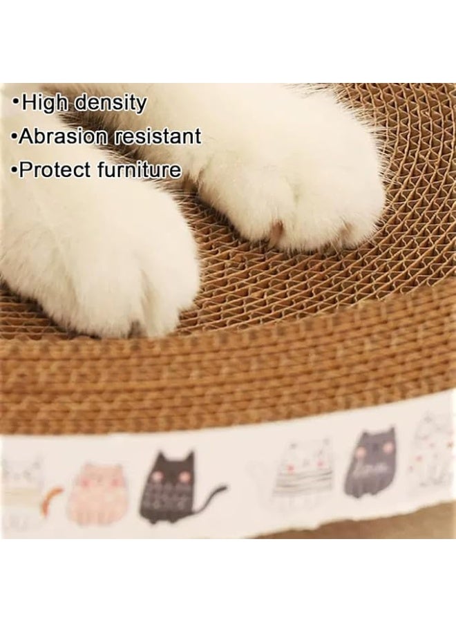 Forthcan Large Oval Cat Scratcher with Bed, 2-in-1 Corrugated Cardboard Cat Lounge, Durable, Anti-Scratch, No Shedding, 40×58×8cm - Image 5