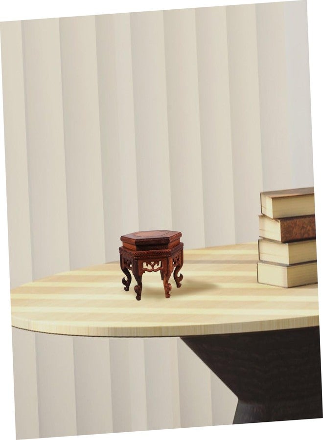 BESTOYARD Wooden Flowerpot Stand, 6-Inch Brown Round Pedestal Display for Small Planters, Indoor Plant Holder Stability and Artistic Decor - Image 4