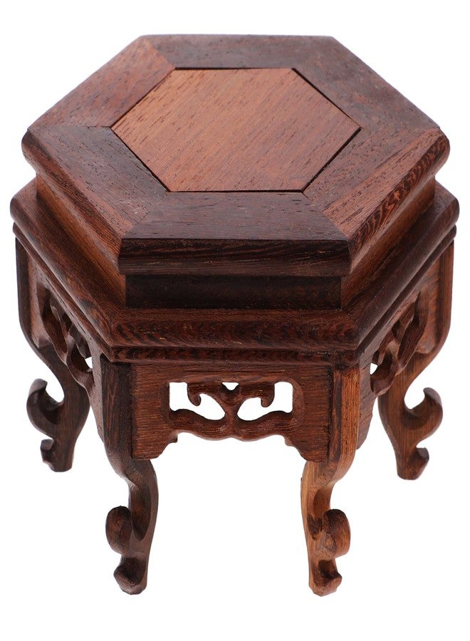 BESTOYARD Wooden Flowerpot Stand, 6-Inch Brown Round Pedestal Display for Small Planters, Indoor Plant Holder Stability and Artistic Decor - Image 1