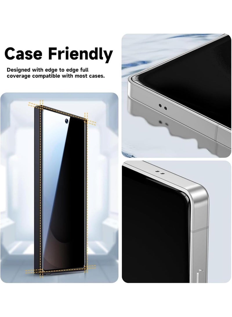 【1+2-Piece Set】 Crystal Clear Protective Case and Tempered Glass Screen Protector for Samsung Galaxy S25 Ultra Compatible with Fingerprint ID Scratch-Resistant HD Transparency - Image 3