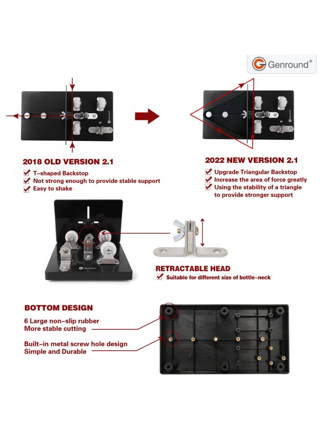 Genround Bottle Cutter, Genround Upgrade 2.1 Glass Bottle Cutter Machine for Round, Square and Oval Bottle Cutting | Cut Bottle From Neck To Bottom | Glass Cutter Bottle Cutting Tool For DIY Projects - Image 3