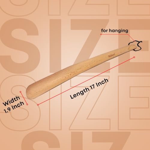 Helios Bamboo Shoe Horn | Long Handle Shoe Horn for Easy Wearing | Wooden Shoe Helper Stick | Shoe Wearing Aid for Men & Women | Durable Comfort Grip (Small/Medium/Large) - Image 3