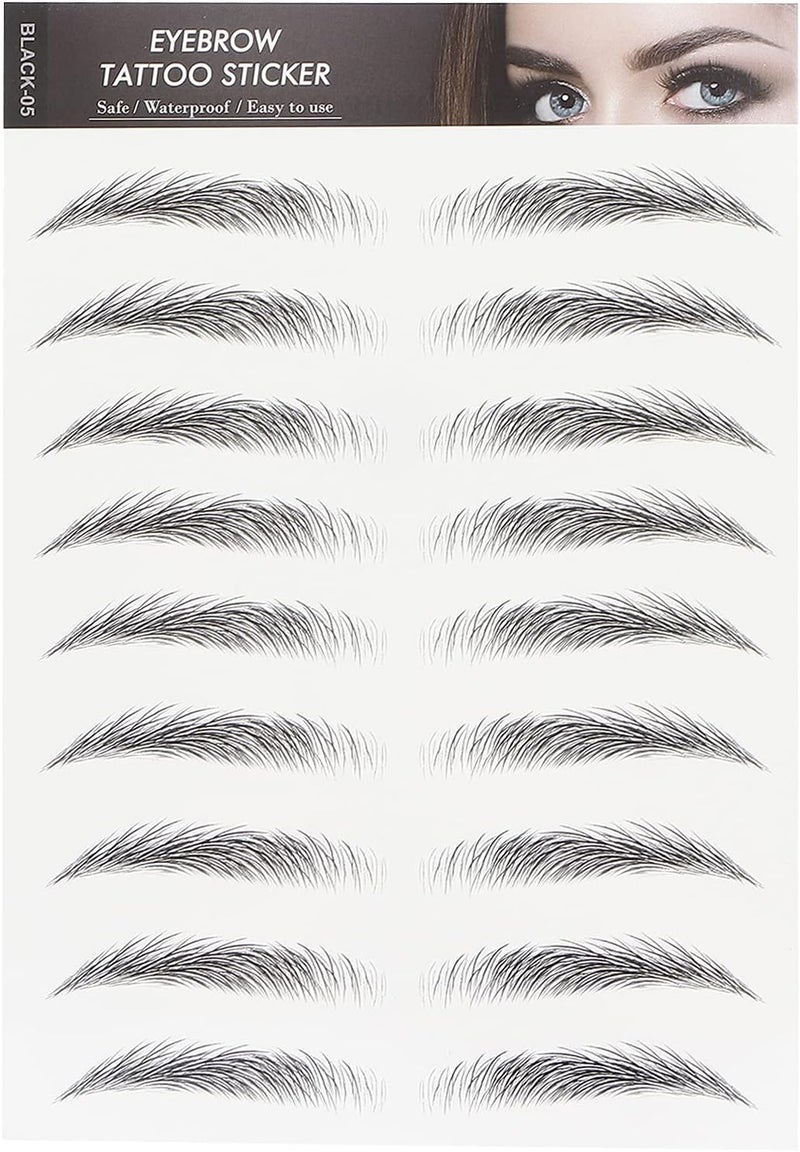 Long Lasting Eyebrow Transfers Portable Womens Eyebrow Tattoo Sticker BLACK05
