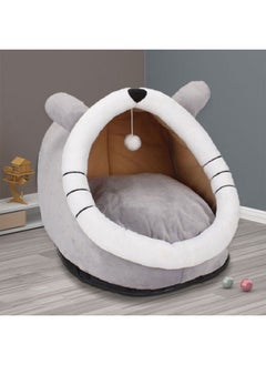 Internet Celebrity Human Cat Nest Lazy Sofa Bed Plush Dog Nest Pet Huge Cat Nest Four Seasons Universal Lying Pink-Specification:M(40*38*34)-Color:Totoro Cat Nest