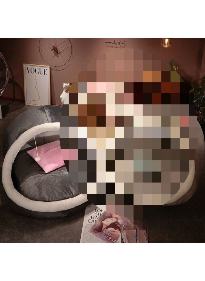 Generic - Internet Celebrity Human Cat Nest Lazy Sofa Bed Plush Dog Nest Pet Huge Cat Nest Four Seasons Universal Lying Pink-Specification:M(40*38*34)-Color:Totoro Cat Nest - Image 1