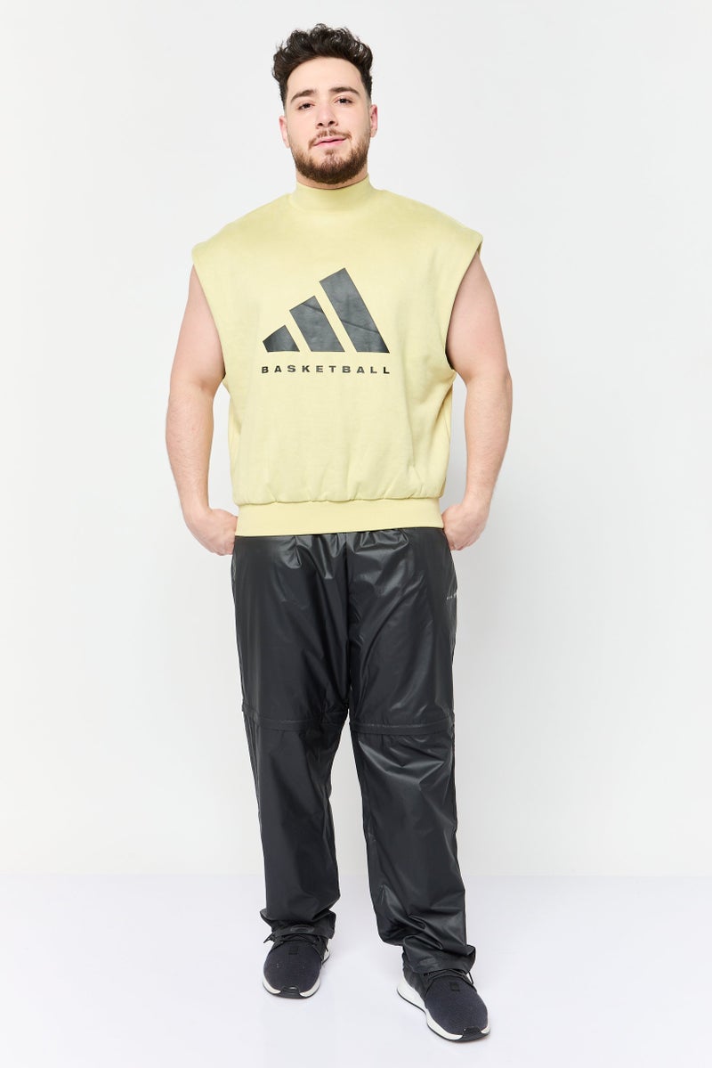 Adidas Men Sportswear Fit Sleeveless Basketball Sweatshirt, Light Green  - Image 2