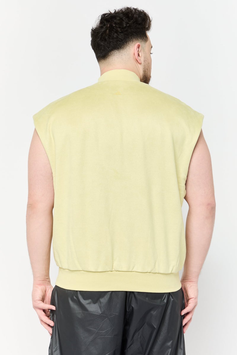 Adidas Men Sportswear Fit Sleeveless Basketball Sweatshirt, Light Green  - Image 4