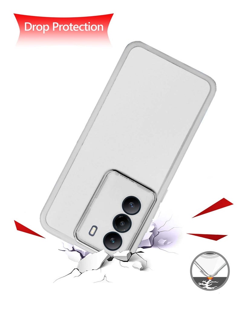 Wtech Infinix Hot 50 Pro+ / Infinix Hot 50 Pro Plus 4G 2024 Soft Transparent TPU Silicone Ultra Thin Phone Stylish Electroplated Camera Border Back Case Cover - White  - Image 3