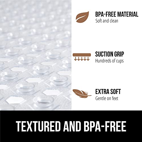 GORILLA GRIP Patented Square Shower Stall Mat, Small Bathtub Floor Mats for Stand Up Showers with Suction Cups and Drainage Holes, Machine Wash, Soft on Feet, Bathroom Accessories 21x21 Inch, Clear - Image 5