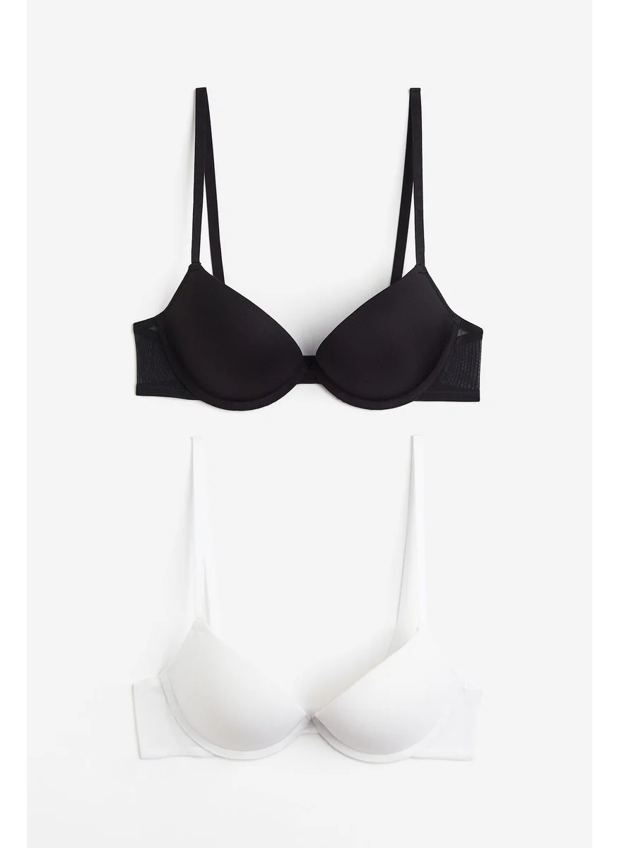 H&M 2-Pack Microfibre Super Push-Up Bra