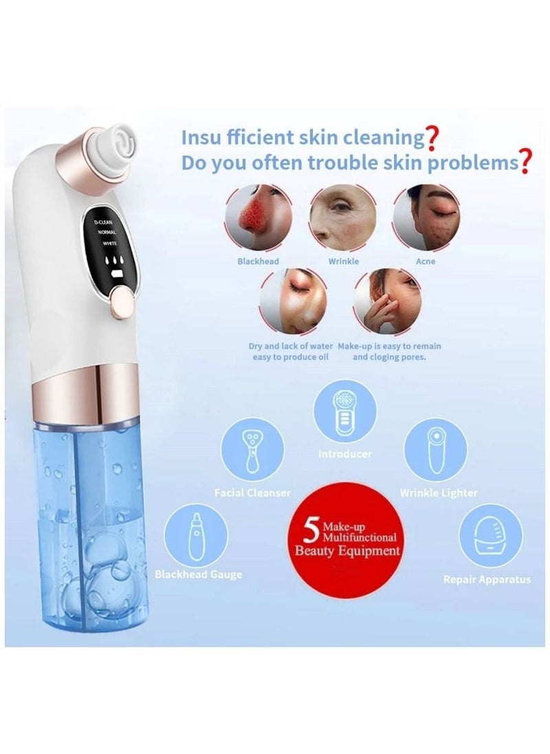 Ru syanl - Facial Acne Blackhead Remover with 6 Suction Heads Face Skin Care Pore Cleaner White - Image 1