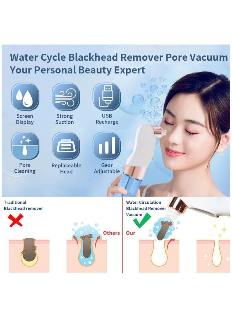 Ru syanl - Facial Acne Blackhead Remover with 6 Suction Heads Face Skin Care Pore Cleaner White - Image 1