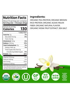 Orgain Orgain Organic Vegan Perfect Blend Protein Powder, 20g Clean Plant Protein, 6 Ingredients, <1g Sugar, Gluten Free, Non-GMO; No Artificial Flavors, Stevia Extract, Dairy or Soy Ingredients- Vanilla  - Image 2