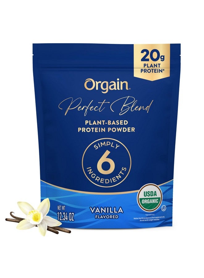 Orgain Organic Vegan Perfect Blend Protein Powder, 20g Clean Plant Protein, 6 Ingredients, <1g Sugar, Gluten Free, Non-GMO; No Artificial Flavors, Stevia Extract, Dairy or Soy Ingredients- Vanilla - Image 1