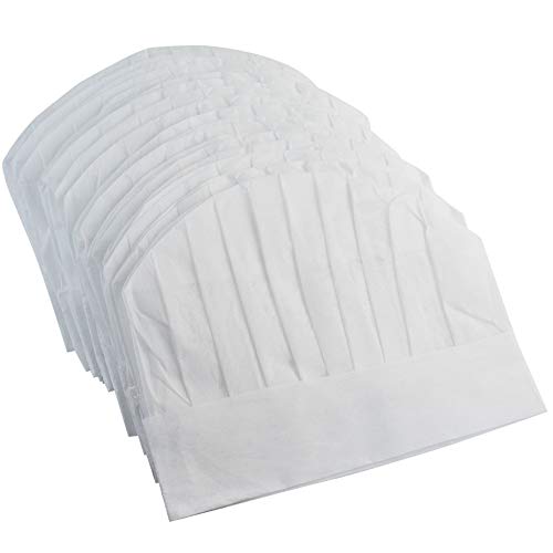 Tayfremn Chef Hats 40 Pcs Disposable Non-Woven Chef Supplies 9" White Culinary Hat Kitchen Cooking Chef Caps for Home Kitchen,Restaurants,Food Occasions,Classes and Parties 23" in Circumference - Image 2