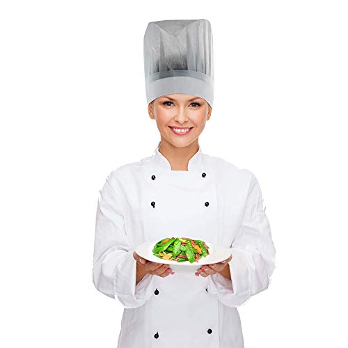 Tayfremn Chef Hats 40 Pcs Disposable Non-Woven Chef Supplies 9" White Culinary Hat Kitchen Cooking Chef Caps for Home Kitchen,Restaurants,Food Occasions,Classes and Parties 23" in Circumference - Image 5