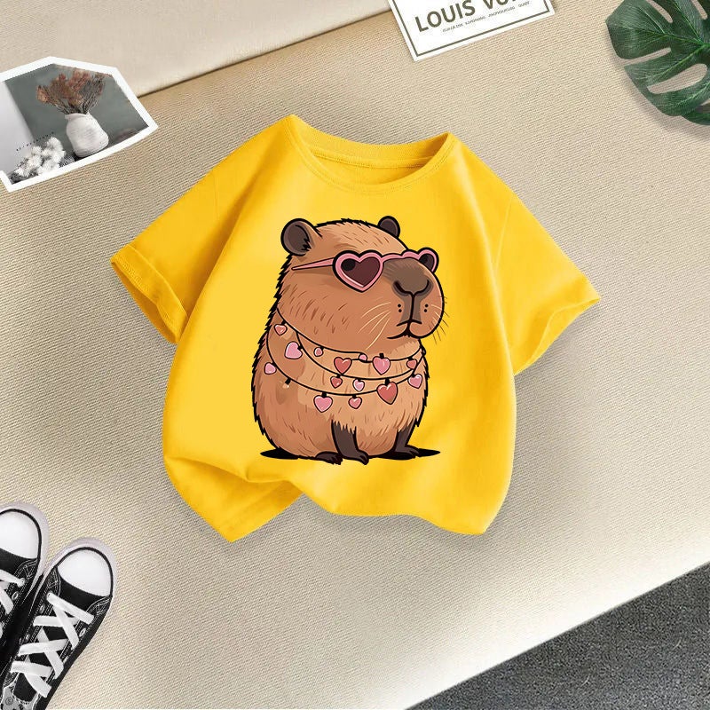 2026 New Summer Short-Sleeved Cartoon Print T-Shirts For Boys And Girls, Casual Tops For Girls, Children'S Clothing, Trend - Image 1