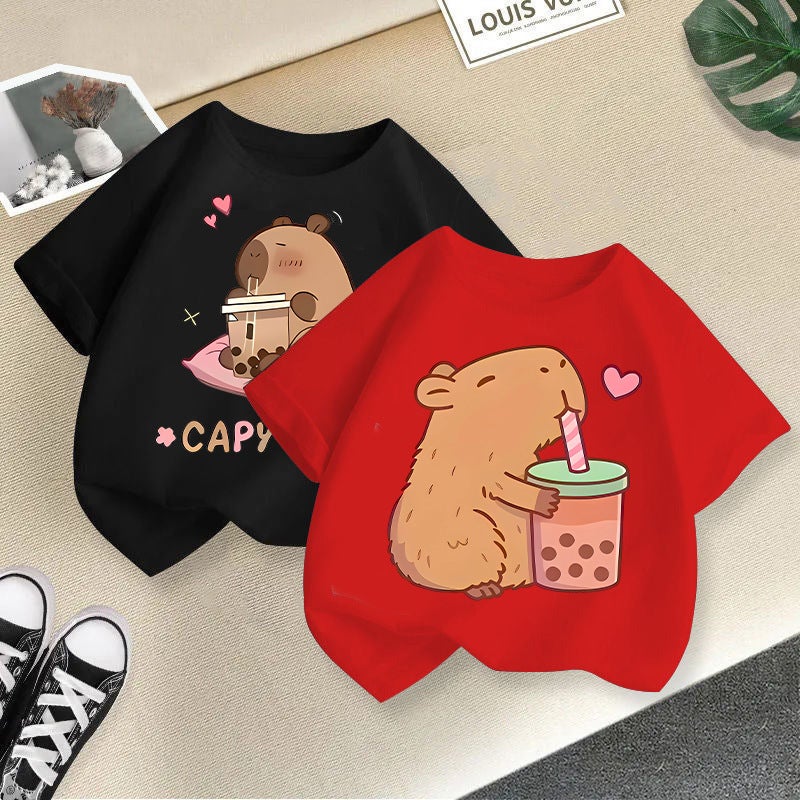 2026 New Summer Short-Sleeved Cartoon Print T-Shirts For Boys And Girls, Casual Tops For Girls, Children'S Clothing, Trend - Image 4