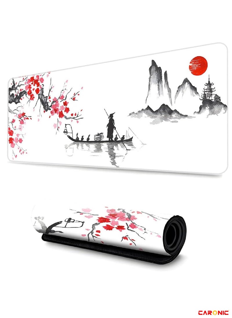 CARONIC Large Gaming Mouse Pad with Superior Micro Weave Cloth Extended Desk Mousepad with Stitched Edges Non-Slip Base Water Resist Keyboard Pad For Gamer And Office Home  - Image 1