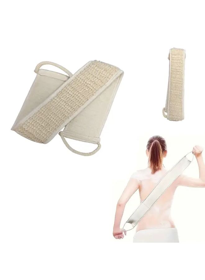 Natural Loofah Sponge Back Scrubber Long Handle Ergonomic Grip Exfoliating Body Scrub For Men And Women - Image 1