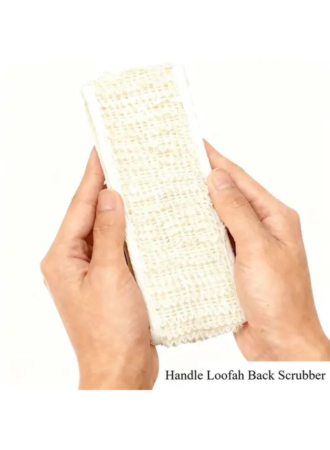 Natural Loofah Sponge Back Scrubber Long Handle Ergonomic Grip Exfoliating Body Scrub For Men And Women - Image 2