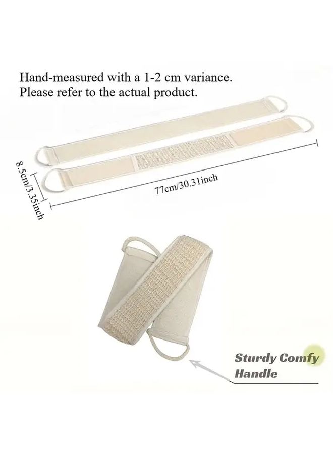 Natural Loofah Sponge Back Scrubber Long Handle Ergonomic Grip Exfoliating Body Scrub For Men And Women - Image 4