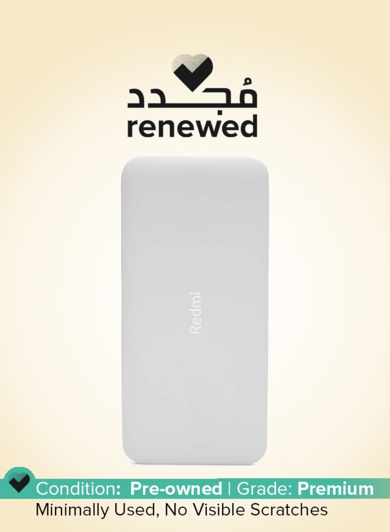 Xiaomi Renewed - 10000mAh Lithium Polymer Power Bank white - Image 1