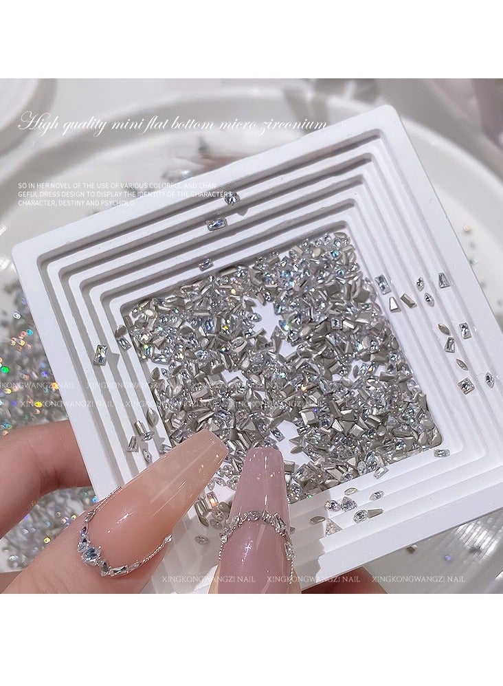 إسكدنيا ملصق أظافر سحري على شكل فراشة من الكريستال واللؤلؤ 5D مع 100 ماسة من الزركون، مناسب لملصقات الأظافر التي تصنعها بنفسك - Image 3