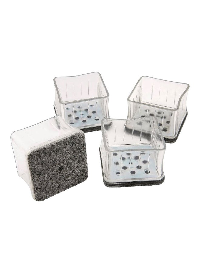 Magic Sliders 4-Piece Durable Rubber Square Shape Sliding Felt Set Clear 1.44 - 1.62 Inch 26642M 