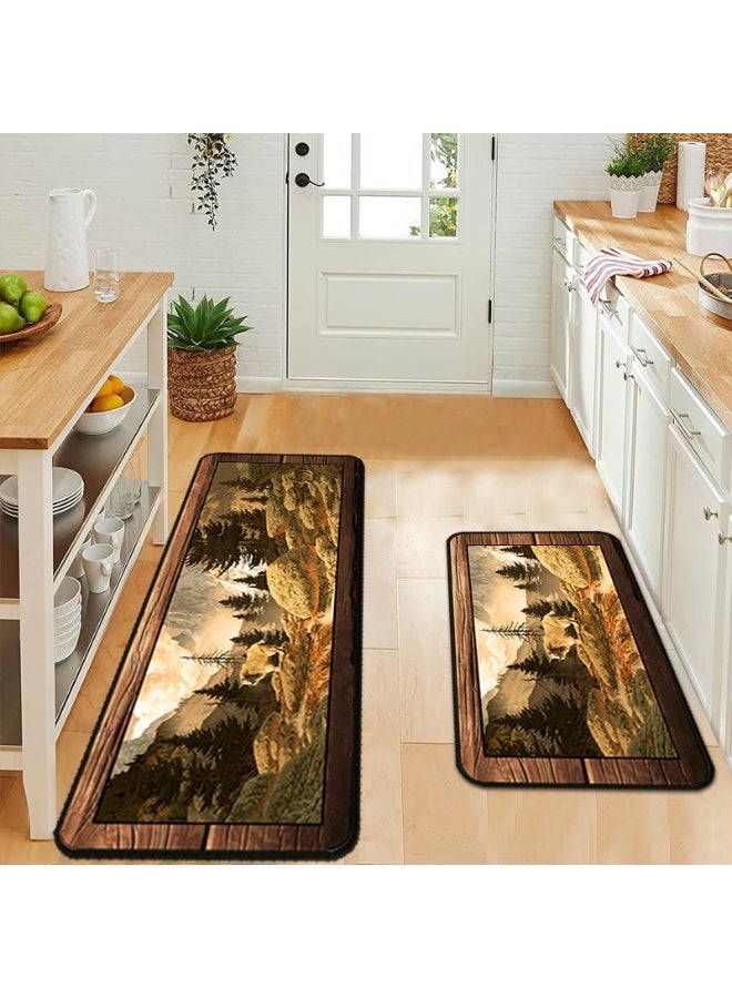 Anna 40*60 + 40*150cm Set of Two Non-Slip Water Washable Floor Mats for Entryway, Bathroom, and Kitchen - Image 1