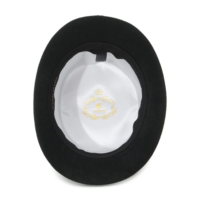 GEMVIE Men's Wool Felt Stage Magic Adults Costume Tall Top Hat 6.7" High Black M 58-60cm - Image 4