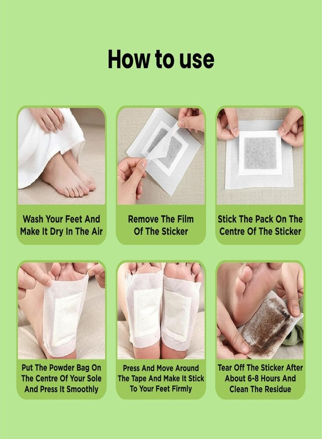 Vn care 20 Pads 100% Herbal And Gentle Ingredient Detox Foot Pads, 20 Pieces, Natural Ingredients for Sleep AidPain Relief, Toxin Removal with Bamboo Vinegar and Acupoint Micro-Massage Technology detox foot patch (Pack of 20) - Image 4