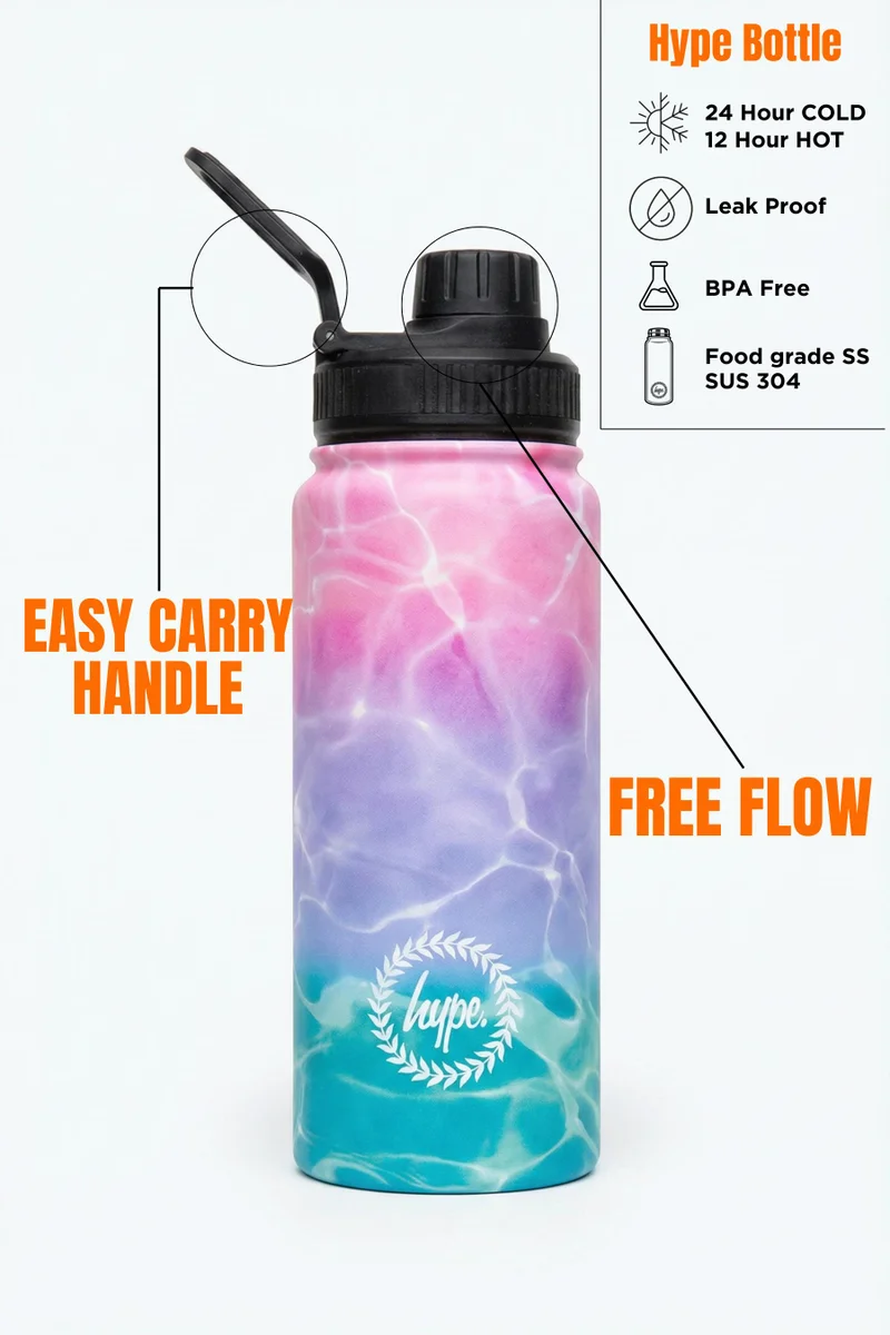 Just Hype HYPE Water Bottle Pastel Pool