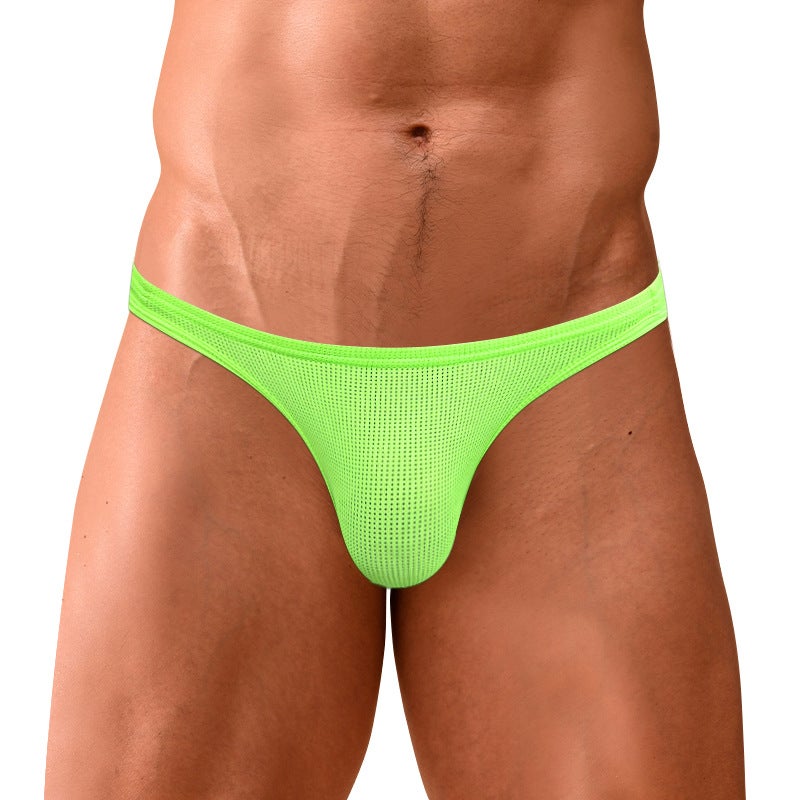 0850 Solid Color Mesh Men's Briefs Sexy High-Cut Low-Waist Bikini Small Brief BS839 - Image 1