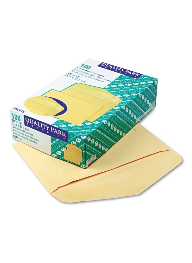 Quality Park - Document Envelopes Gummed Cameo Buff 10X15 100 Per Box (54416) Large - Image 1