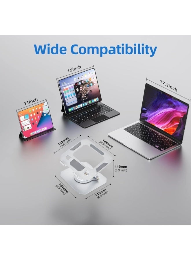 Laptop Stand for Desk, Ergonomic Laptop Riser with 360° Rotating Base, Foldable Notebook Computer Holder Stand Compatible with MacBook Air Pro, Dell XPS, more 10-17" Laptops - Image 4