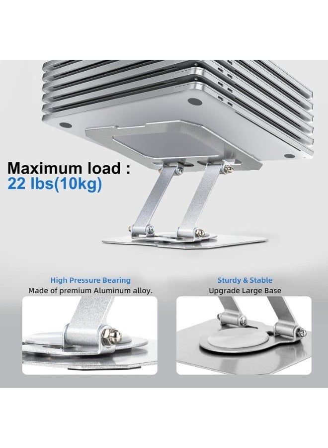 Laptop Stand for Desk, Ergonomic Laptop Riser with 360° Rotating Base, Foldable Notebook Computer Holder Stand Compatible with MacBook Air Pro, Dell XPS, more 10-17" Laptops - Image 5