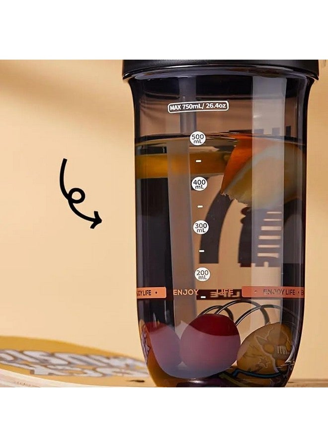 SADRUCHI SADRUCHI 750ml Leakproof Protein Shaker Bottle with Stirring Ball - BPA-Free, Portable Blender Cup for Leakproof Oval Blender Bottle with Mixing Ball for Gym and Fitness, and Travel  - Image 4
