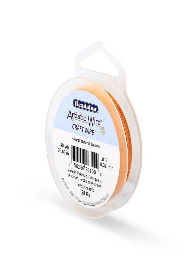 أرتيستك واير سلك فني، سلك نحاسي ملون مقاوم للتشوه، قياس 28، طبيعي، 40 ياردة - Image 1