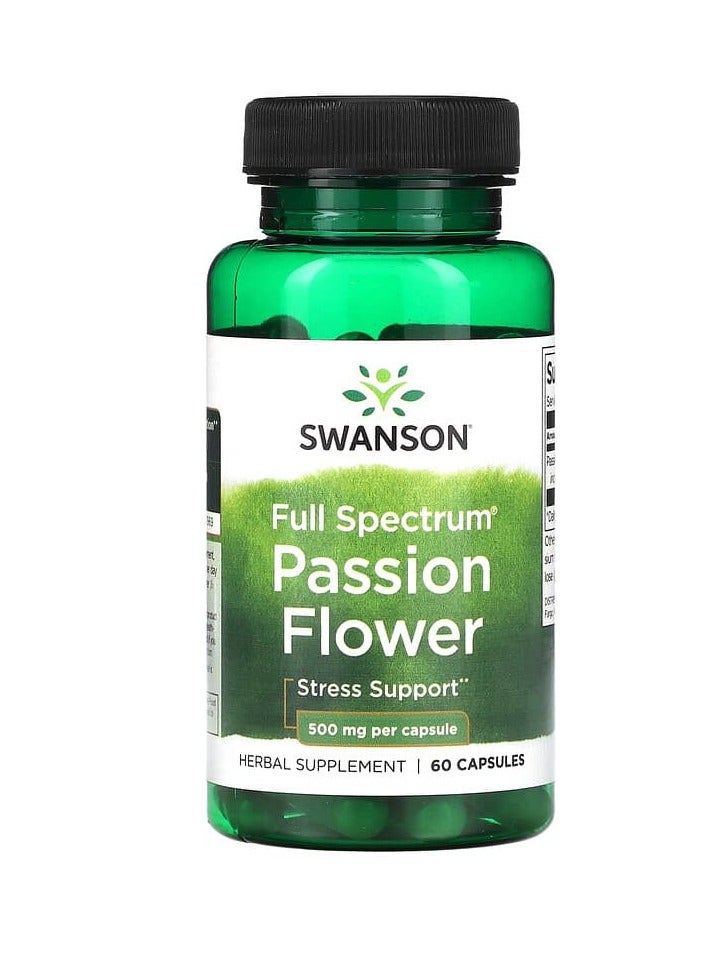 سوانسون زهرة العاطفة الطيفية الكاملة، 500 ملغ، 60 كبسولة - Image 1