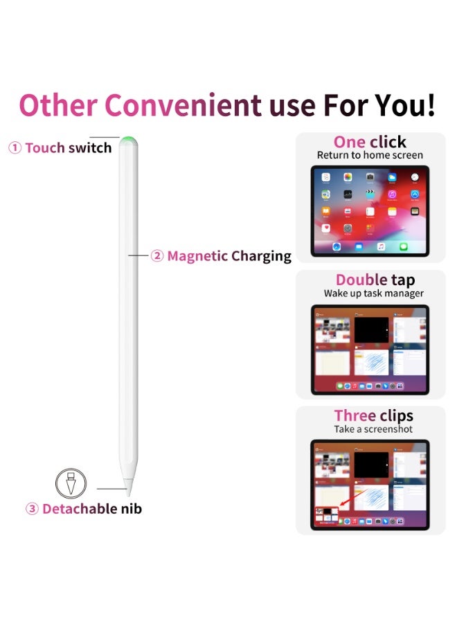 Kingone Touch Pen for iPad (Wireless Charging), Compatible with Apple Pencil, iPad Pen, Stylus Pen, Ultra High Sensitivity, Ultra Fine, Lightweight, Supports Tilt Sensing, Malfunction Prevention (Black) - Image 5