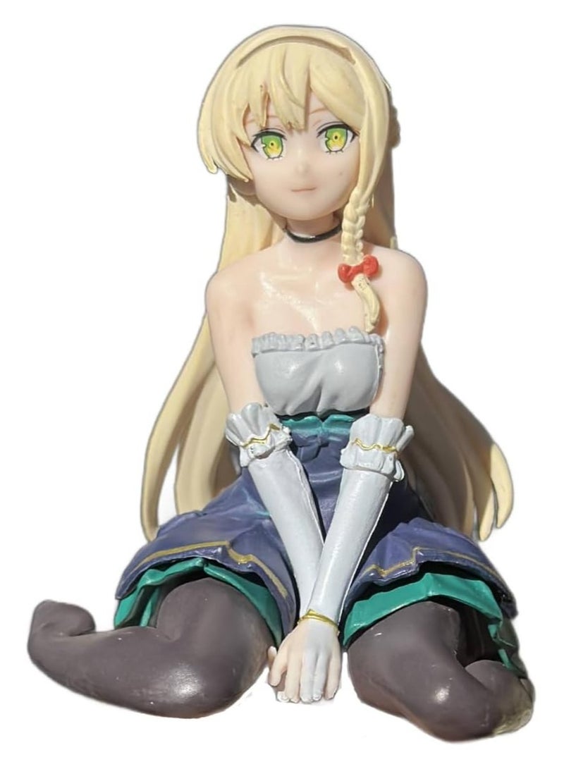 general Anime Girl Collectible Figure - Elegant blonde hair, green eyes, delicate sitting | Perfect for collectors' desks, shelves and display cases - Image 1