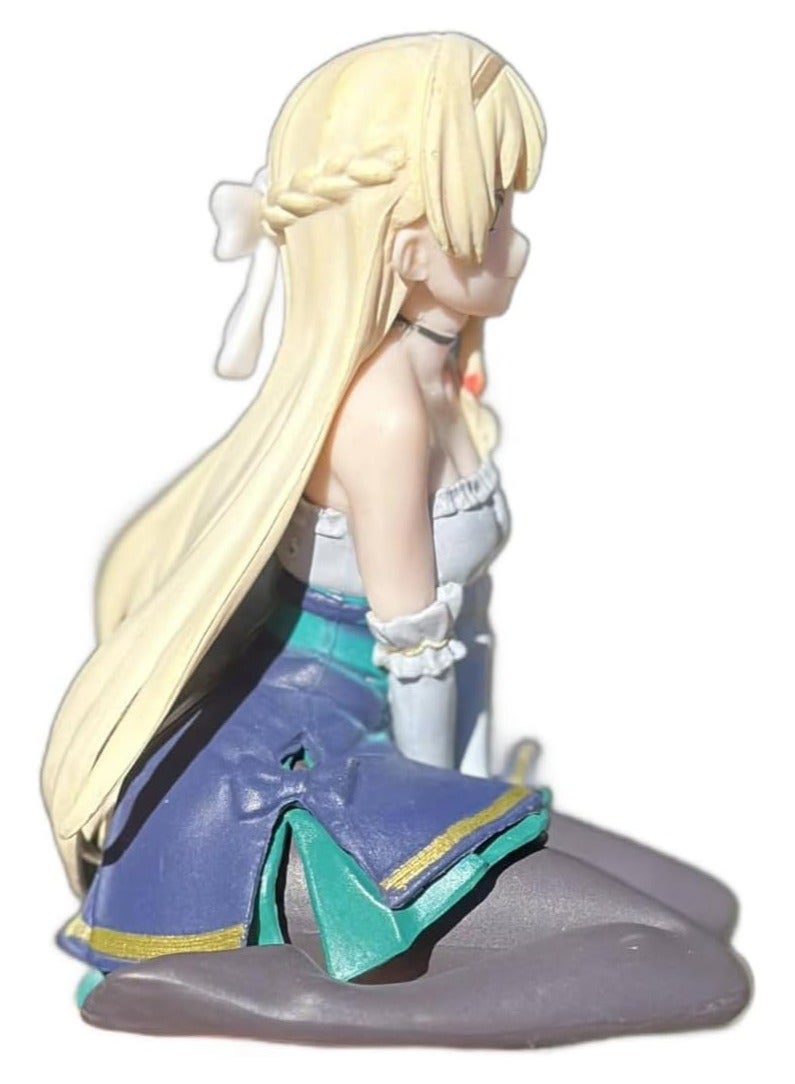 general Anime Girl Collectible Figure - Elegant blonde hair, green eyes, delicate sitting | Perfect for collectors' desks, shelves and display cases - Image 2