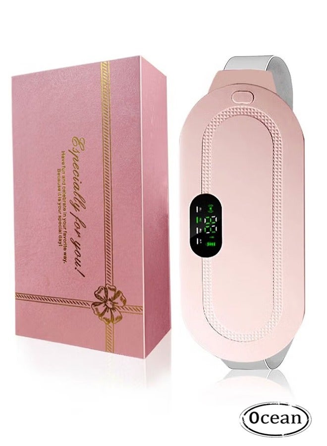 Ocean Portable Cordless Heating Pad for Menstrual Cramps Relief, Heating Pad for Stomach,Menstrual Heating Pad with 3 Heat Levels and 4 Vibration Massage Modes Portable Electric Fast Heating Belly Wrap Belt  - Image 2